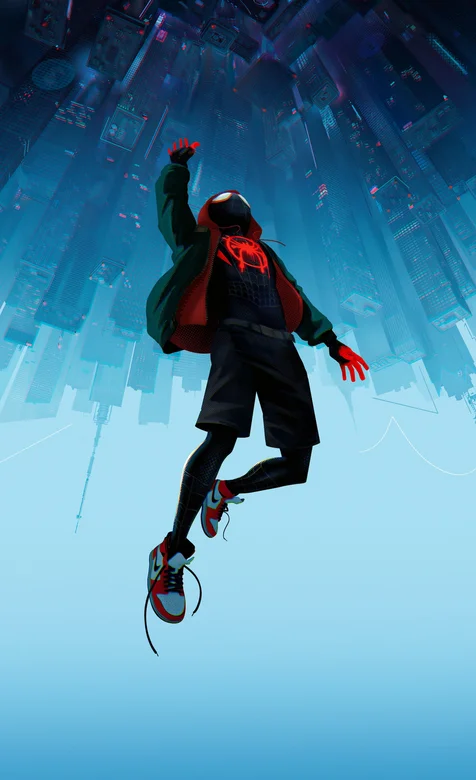 蜘蛛侠电影平行宇宙黑色运动服的蜘蛛侠影视手机壁纸