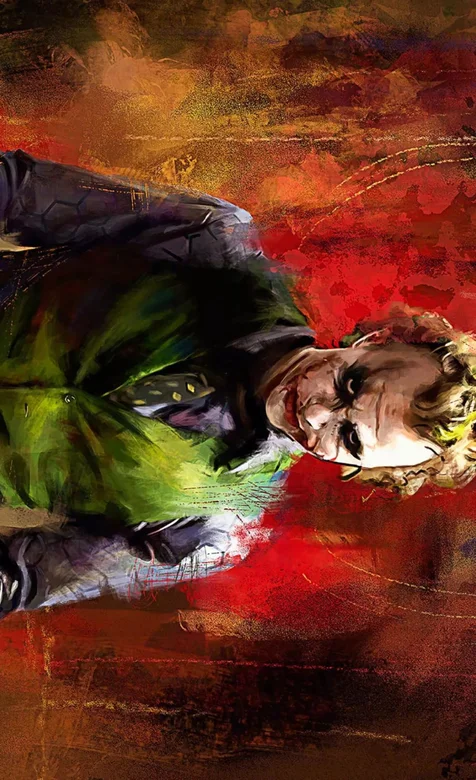 DC电影人物小丑的油画风格影视手机壁纸