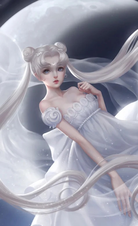 手绘古风嫦娥奔月手机壁纸