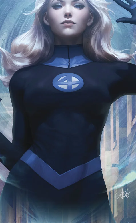 漫威英雄神奇四侠隐身女创意手绘壁纸