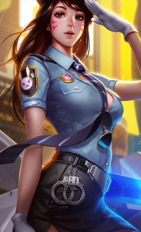 3D穿女警制服的大胸动漫美女