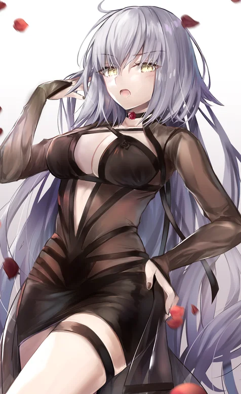 性感蕾丝动漫人物肖像插画手机壁纸