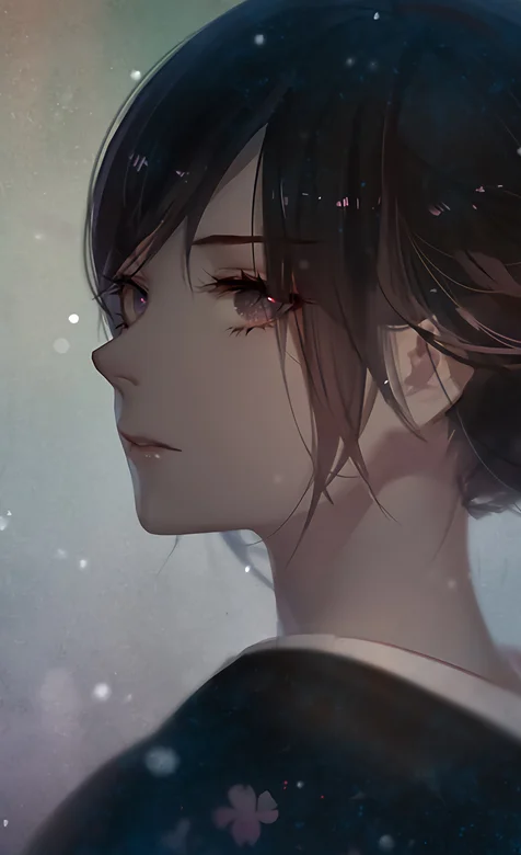 传统穿和服的日系女人物动漫肖像手机壁纸