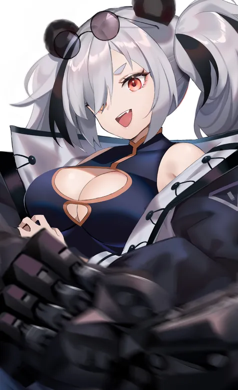 头戴墨镜的动漫大胸女