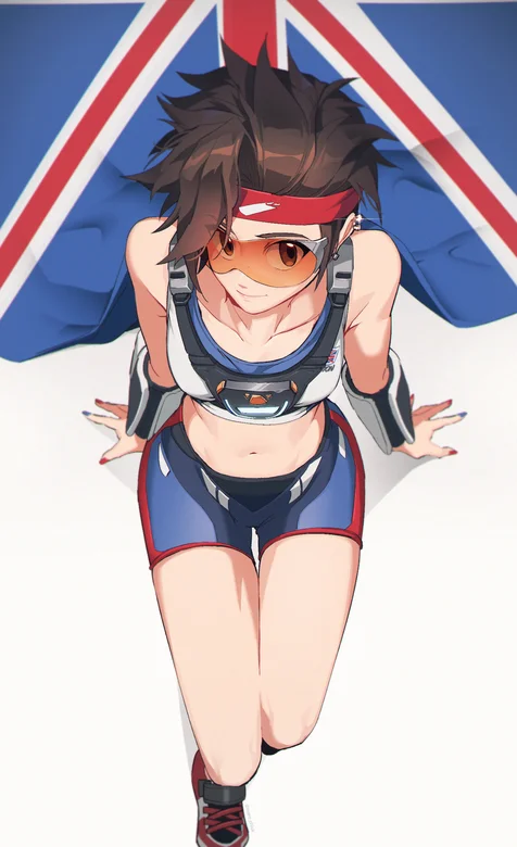 身披英国国旗的英式潮流少女