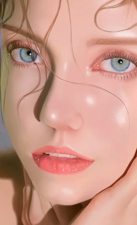 3D高逼真度的欧美女生肖像手机壁纸