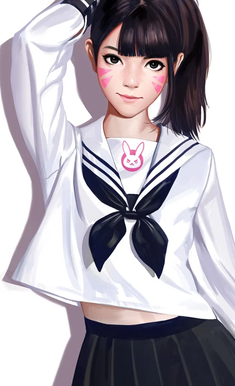 穿校服的纯情动漫女孩