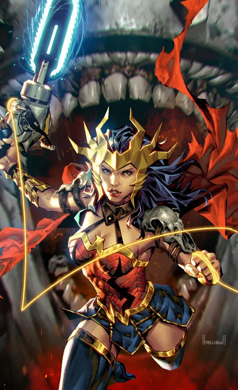 霸气DC英雄神奇女侠挥舞真言套索的手机壁纸