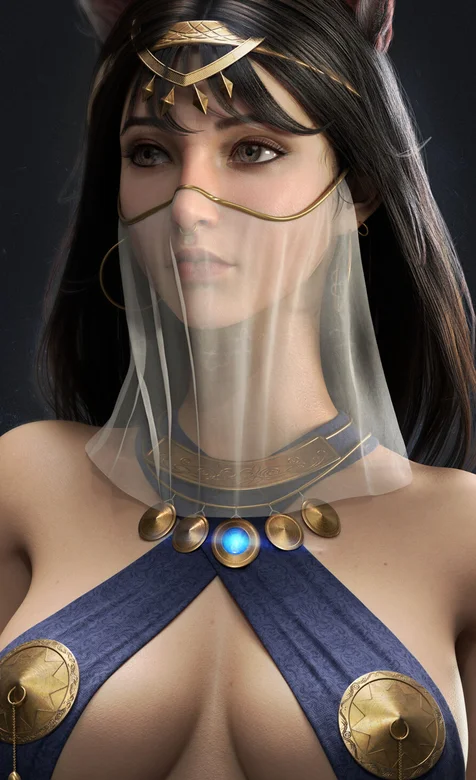 古埃及性感美女3D人物肖像效果图片手机壁纸