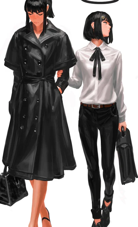 穿黑色风衣头上有光环的难道是天使上班族吗？