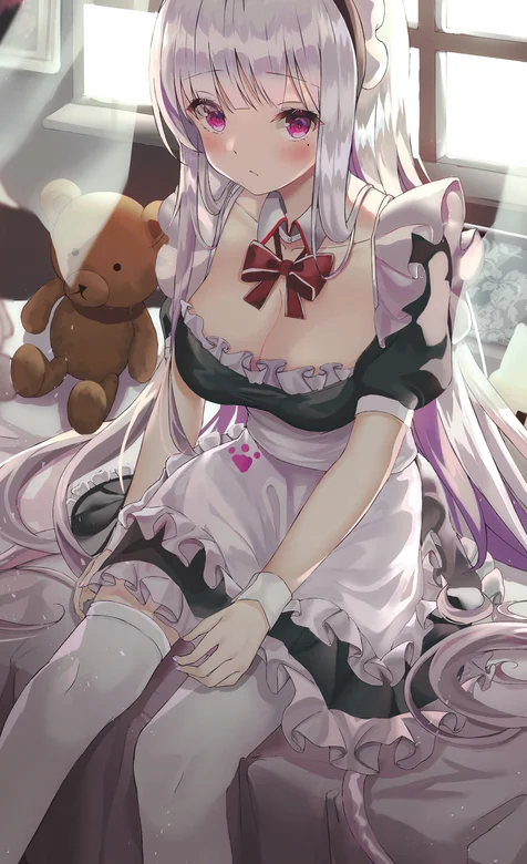 穿白丝袜的动漫女仆小姐姐手机壁纸