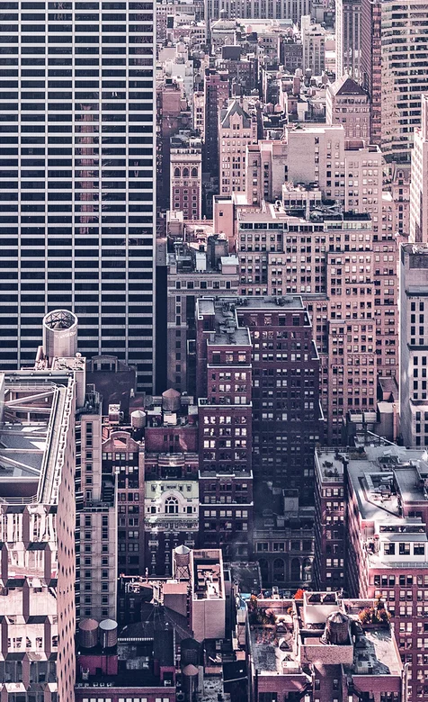 繁华城市高楼建筑航拍创意手机壁纸图片