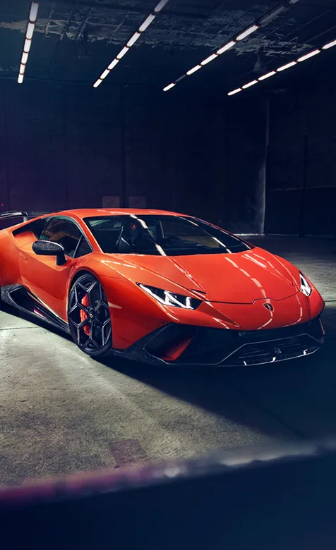橙色兰博基尼车库静态帅气展示手机壁纸图片