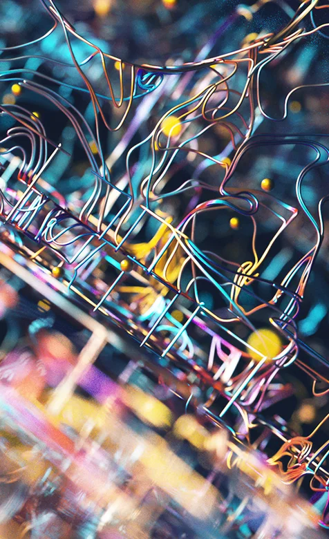 缠绕的七色线路唯美摄影手机壁纸