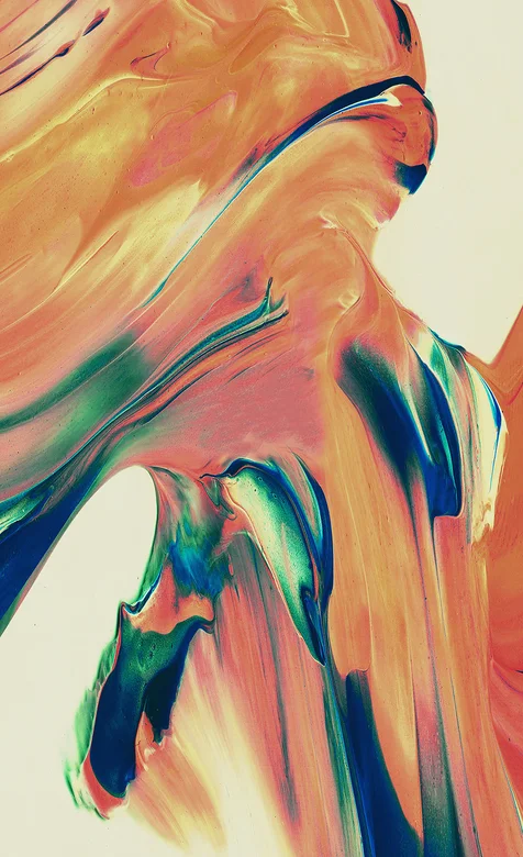 黄色油彩高处倒流的效果创意手机壁纸