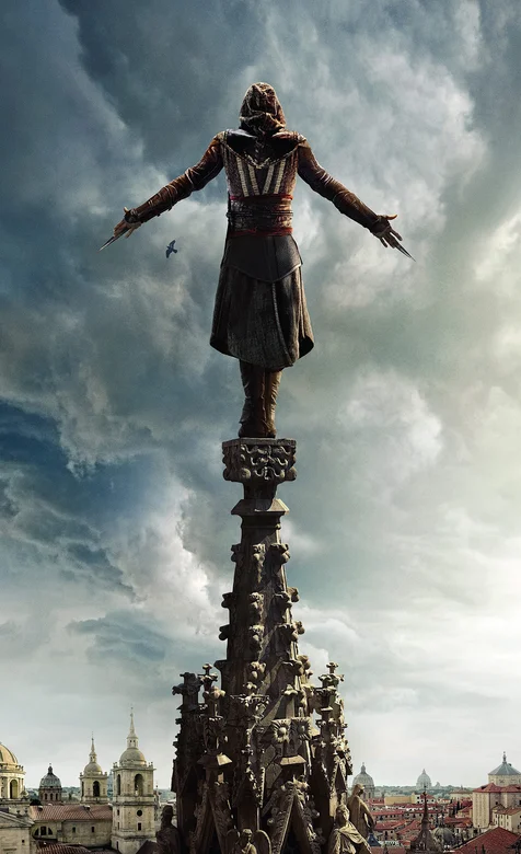 游戏刺客信条主角的信仰一跃的海报手机壁纸