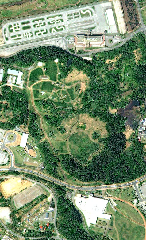 高空平视绿地的卫星图手机壁纸