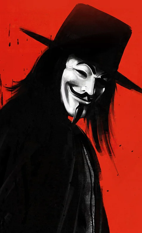 戴面具的影视人物手机壁纸，出自V字仇杀队