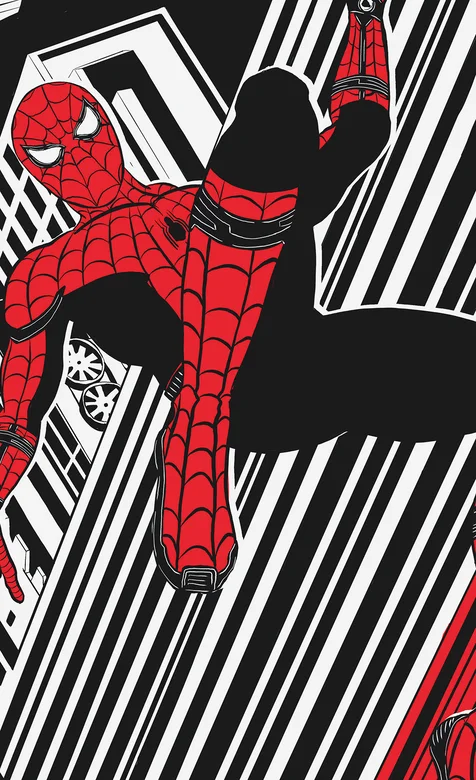 漫威英雄“蜘蛛侠”线条手绘壁纸图片