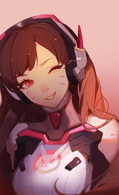 3g壁纸推荐眨眼卖萌的游戏人物d.va出自守望先锋