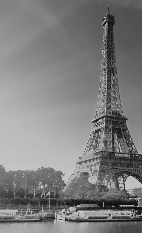 黑色色调的法国埃菲尔铁塔手机壁纸