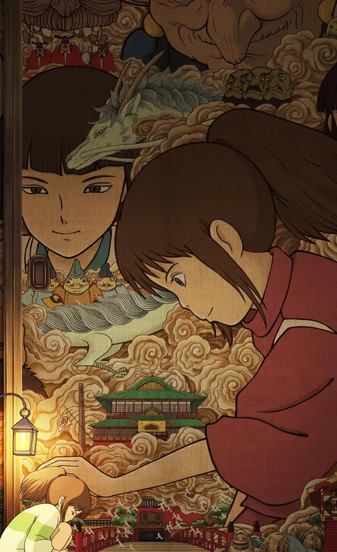 日本漫画大师宫崎骏作品千与千寻剧照插画高清手机壁纸