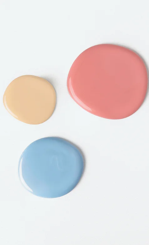 橙，蓝，黄三色颜料创意手机背景图片