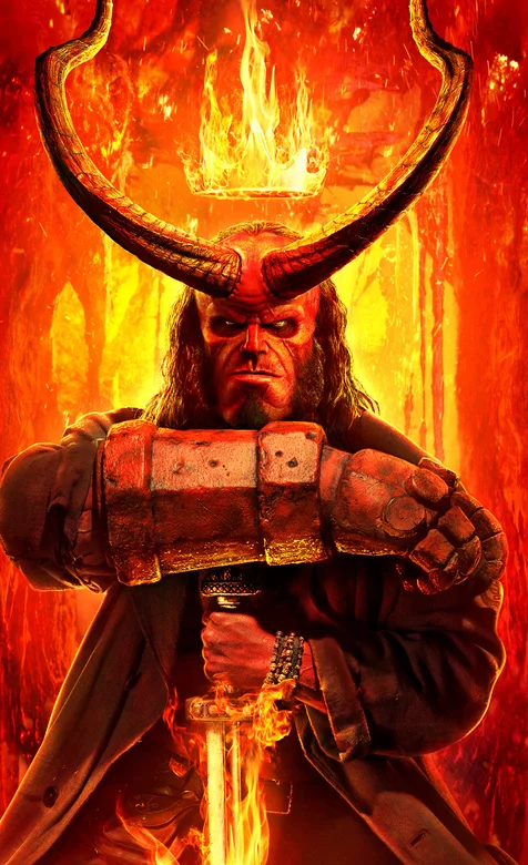 来自地狱的超级英雄头上长出长角的地狱男爵