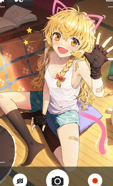 来拍个抖音版，个性摄像头里的动漫二次元少女