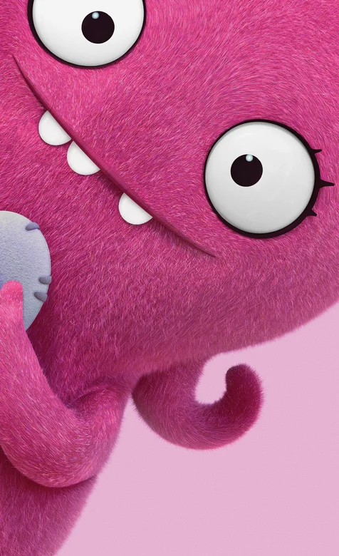 丑娃娃人物海报手机壁纸之粉色毛绒娃娃