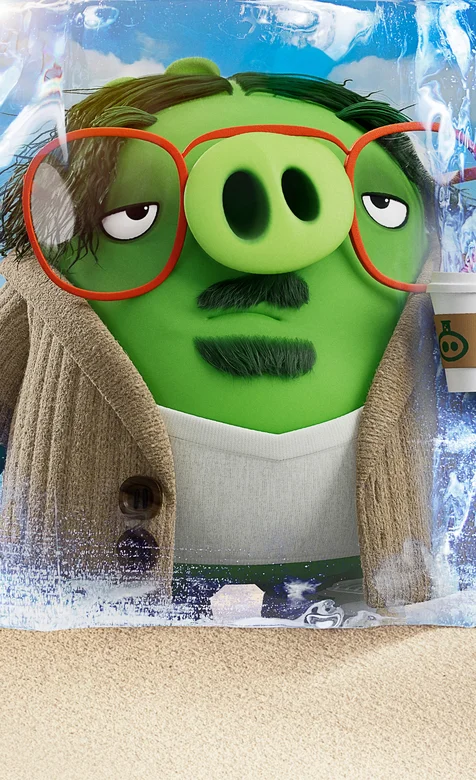 创意愤怒的小鸟电影被冰冻的绿猪猪萌手机壁纸