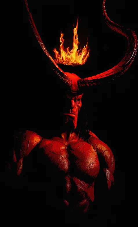 来自地狱的英雄，长出长角的霸气人物地狱男爵高清壁纸