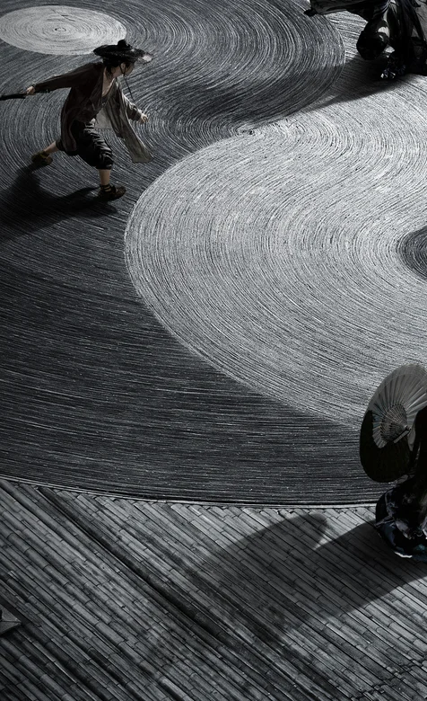 张艺谋作品“影”太极圈打斗的场景手机壁纸