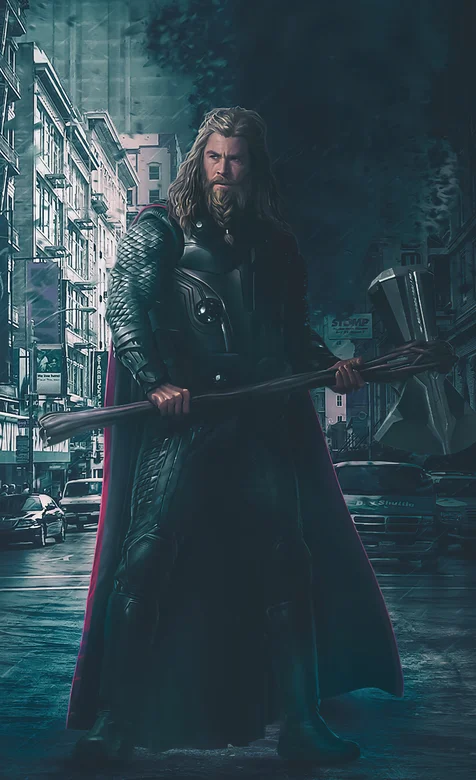 长发狂暴漫威英雄雷神战斗高清手机壁纸