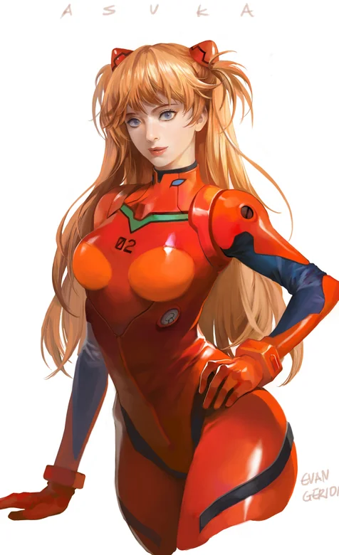 橙色机械铠甲双马尾的动漫少女简洁背景手机壁纸