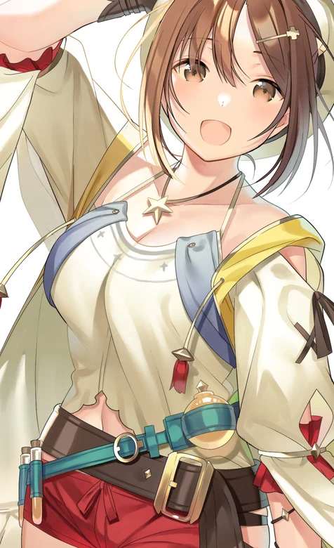 个性短裤头绑蝴蝶结的阳光动漫女孩高清手机壁纸