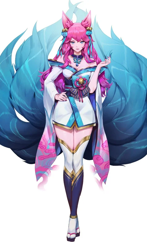 超大又霸气的尾巴，性感妲己手绘高清手机壁纸