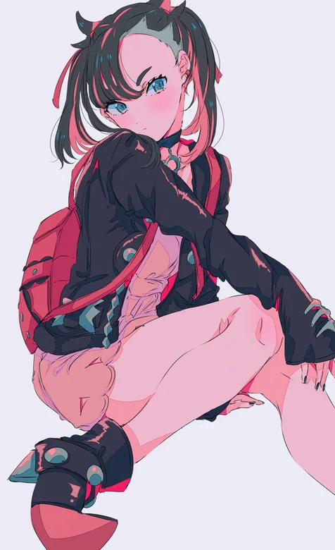 手绘时尚非主流装备的动漫少女