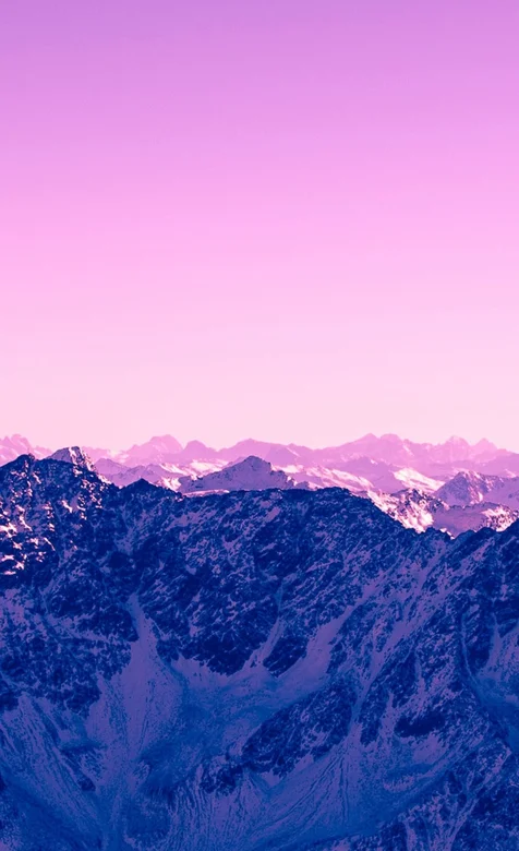 紫光调色大气的雪山山脉高清手机壁纸