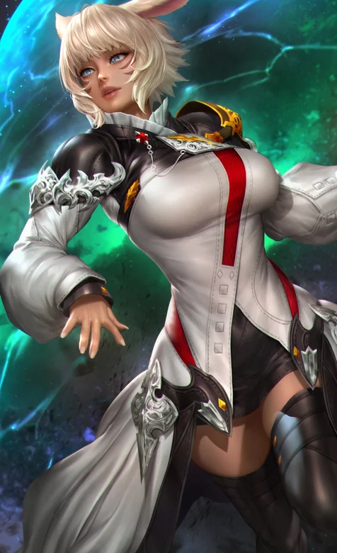 狐狸耳朵，穿将士衣服的动漫游戏人物插画手机壁纸