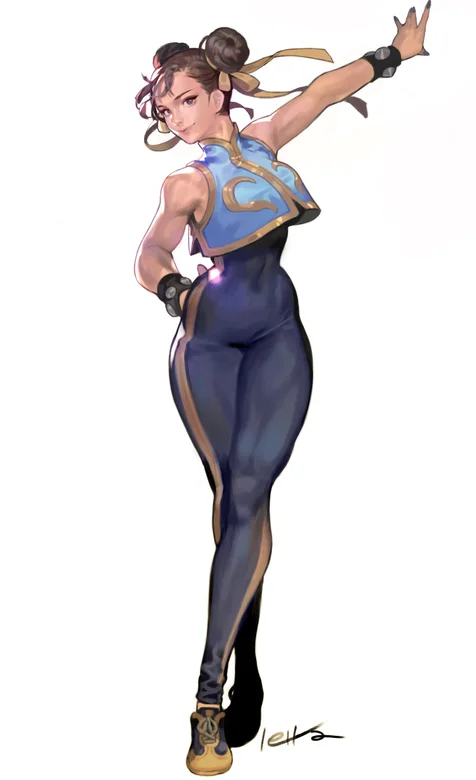 跳舞的2个大丸子头的动漫人物简洁手机壁纸