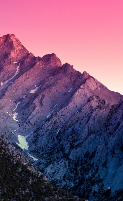粉色光影摄影高海拔大山风景手机壁纸