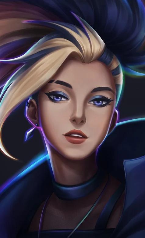 飘逸大辫子动漫美女人物肖像手绘手机壁纸