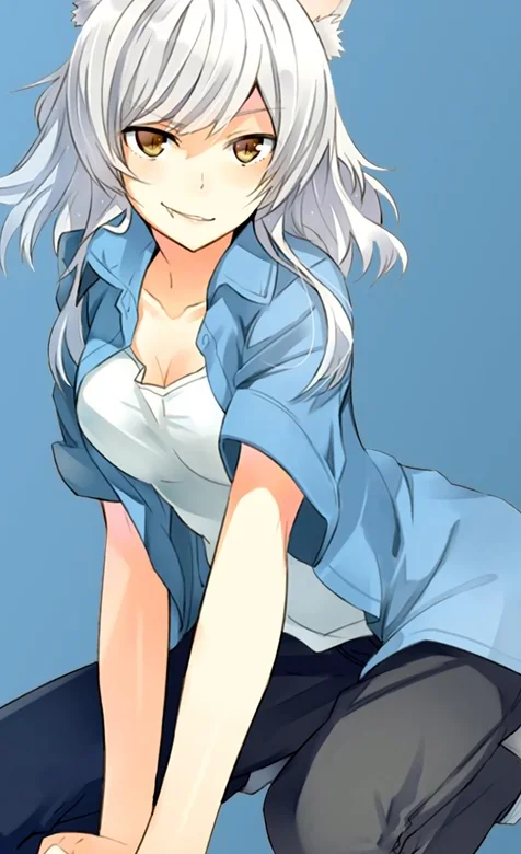 跪着的狐狸动漫少女插画手机壁纸