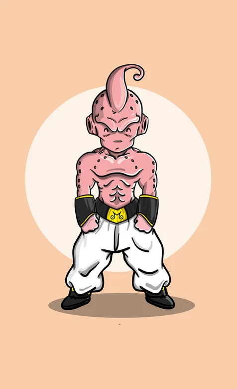 简洁纯色背景，龙珠Q版反派人物手机壁纸