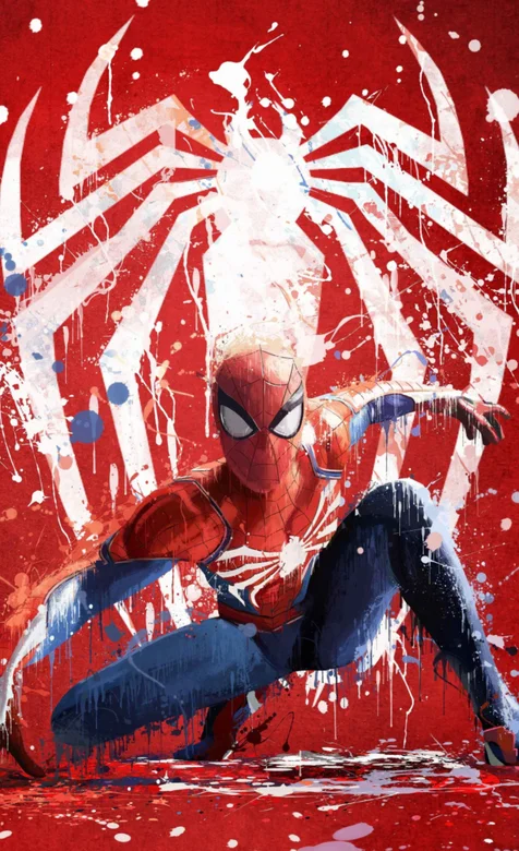 泼墨风格手绘蜘蛛侠