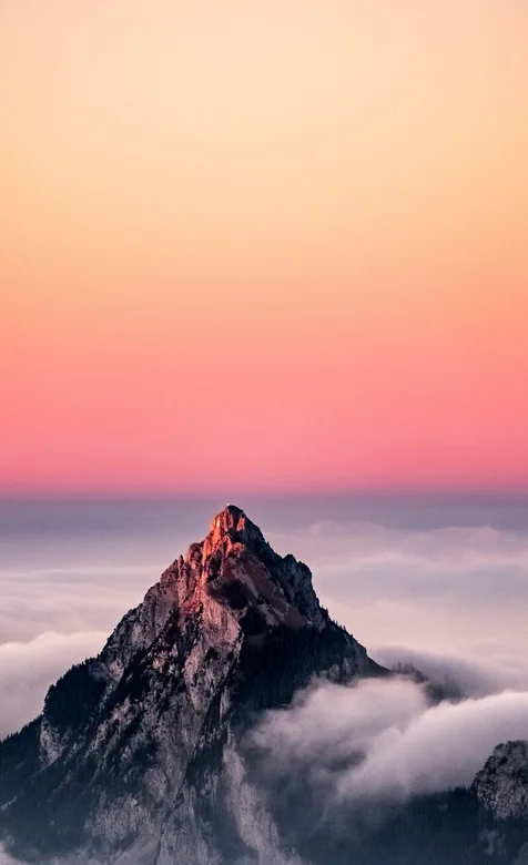 云海，大山和唯美的霞光高清手机壁纸