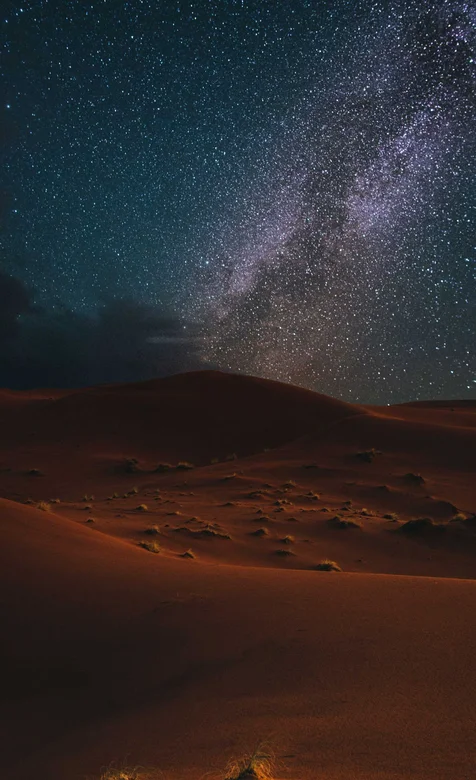 夜晚沙漠上的星空高清手机壁纸
