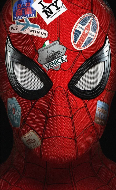 贴满标签的蜘蛛侠外套创意手机壁纸