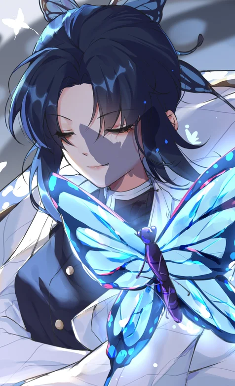 蝴蝶绕身，鬼灭之刃角色虫柱蝴蝶忍个人壁纸